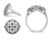 Blue Sapphire Ring in Sterling Silver with Rhodium Plating