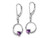 2/5 Carat (ctw) Amethyst Drop Heart Earrings in Sterling Silver