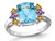 3.70 Carat (ctw) Blue Topaz, Amethyst and Citrine Ring in Sterling Silver - 68QGG2893BT-6