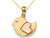 14K Yellow and Rose Pink Gold Bird Heart Charm Pendant Necklace with Chain