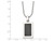Mens Black Carbon Fiber Dog Tag Pendant Necklace in Stainless Steel with Chain