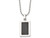 Mens Black Carbon Fiber Dog Tag Pendant Necklace in Stainless Steel with Chain