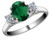 Emerald Ring with Diamonds 3/4 Carat (ctw) in 14K White Gold - 08ESG45175EMW-6