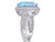 6.25 Carat (ctw) Cushion Cut Blue Topaz Ring with Lab Created White Topaz in Sterling Silver - 68DLG1004285BT-8