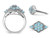 1.35 Carat (ctw) Swiss Blue Topaz Cluster Ring in Sterling Silver - 68QGG3064BT-6
