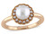 White Freshwater Cultured Pearl 6.0mm Ring in 10K Pink Gold
