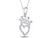 1/10 Carat (ctw) Crown Heart Charm Pendant Necklace in Sterling Silver with Chain