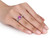 Created Pink Sapphire and Created White Sapphire Ring 2.80 Carats (ctw) with Diamonds in Sterling Silver