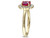 Solitaire Halo Created Ruby Ring 1 1/4 Carat (ctw) in 10K Yellow Gold