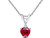 3/5 Carat (ctw) Lab-Created Ruby Heart Pendant Necklace in 10K White Gold with Chain