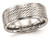 Mens Stainless Steel 9mm Brushed Center Ridged Edge Diamond Cut Ring - 88QGG0554-10