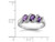 Ladies 3/5 Carat (ctw) Three Stone Amethyst Ring in Sterling Silver - 68QGG0420AM-6