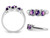 Ladies 3/5 Carat (ctw) Three Stone Amethyst Ring in Sterling Silver - 68QGG0420AM-6