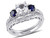 Created White & Created Blue Sapphire 2 Carat (ctw) with Diamond 1/3 Carat (ctw) Engagement Ring and Bridal Wedding Set 10K White Gold - 08DLG1001940CWSA-5