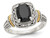 Black Onyx Ring in Rhodium Plated Sterling Silver with 14K Gold Accent - 68QGG1130OX-6