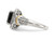 Black Onyx Ring in Rhodium Plated Sterling Silver with 14K Gold Accent - 68QGG1130OX-6