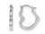 Sterling Silver Rhodium Plated Hollow Open Heart Hoop Earrings