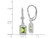 2.00 Carat (ctw) Emerald-Cut Peridot Dangle Leverback Earrings in Sterling Silver