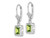 2.00 Carat (ctw) Emerald-Cut Peridot Dangle Leverback Earrings in Sterling Silver