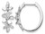 1/20 Carat (ctw) Accent Diamond Flower Hoop Earrings in 14K White Gold