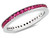 Created Synthetic Ruby Semi-Eternity Band Ring 3/4 Carat (ctw) in Sterling Silver - 68QGG0660CRU-10