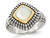 White Mother of Pearl Ring in Sterling Silver with 14K Gold Accents - 68QGG0054-6