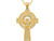 14K Yellow Gold Celtic Claddagh Cross Pendant Necklace