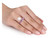White Freshwater Cultured Pearl 8-8.5mm with Diamond and Created Pink Sapphire Crossover Ring In Sterling Silver