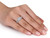 1.50 Carat (ctw) Lab-Created White Sapphire Halo Bridal Engagement Ring and Band Set In Sterling Silver - 68DLG1001055CWS-9
