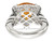 4.30 Carat (ctw) Trillion Cut Citrine Ring in Sterling Silver with 14K Gold Accents
