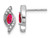 1/3 Carat (ctw) Marquise Cut Natural Ruby Post Earrings in 14K White Gold with Accent Diamonds
