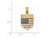 14K Yellow Gold Enameled USA Flag Pendant Necklace with Chain