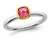 3/5 Carat (ctw) Pink Tourmaline Ring in Sterling Silver with 14K Accents - 68QGG1896PT-5