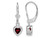 Natural Garnet Drop Heart Earrings 1.50 Carat (ctw) in Sterling Silver