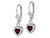 Natural Garnet Drop Heart Earrings 1.50 Carat (ctw) in Sterling Silver