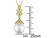 9-9.5mm White Freshwater Cultured Drop Pearl Pendant Necklace in 14K Yellow Gold with Chain