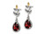 1.50 Carat (ctw) Garnet Leaf Dangle Earrings in Sterling Silver with 14K Gold Accents