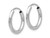 14K White Gold Extra Small Hoop Earrings 1/2 Inch (2.00 mm)