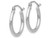 Small Hoop Earrings in 14K White Gold 3/4 Inch (2.00 mm)
