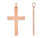 14K Rose Pink Gold Cross Pendant Necklace with Chain