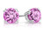 1.00 Carat (ctw) Lab-Created Pink Sapphire Solitaire Earrings  in Sterling Silver