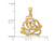 14K Yellow Gold Polished Open Rose Flower Pendant Necklace with Chain