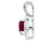 Lab Created Ruby 6mm Solitaire Pendant Necklace in Sterling Silver with Chain
