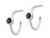 2/5 Carat (ctw) Amethyst Hoop Earrings in Sterling Silver