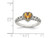 Antiqued Natural Citrine Heart Ring in Sterling Silver with 14K Gold Accents - 68QGG0841CT-6
