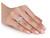 Lab-Created White Sapphire 1 1/3 Carat (ctw) with Diamond Bridal Wedding Set Engagement Ring in 10K White Gold - 08DLG1001935CWSA-5