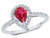 7/8 Carat (ctw) Lab Created Ruby Teardrop Ring in 10K White Gold with Diamonds 1/5 Carat (ctw) - 08GDG103799CRUW-6