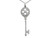 Synthetic Cubic Zirconia (CZ) Key Pendant Necklace in Sterling Silver with Chain
