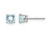 4/5 carat (ctw) Solitaire Light Aquamarine Earrings in 14K White Gold