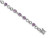 Sterling Silver Amethyst Rhodium Plated Infinity Heart Bracelet (4.80 Carat ctw)